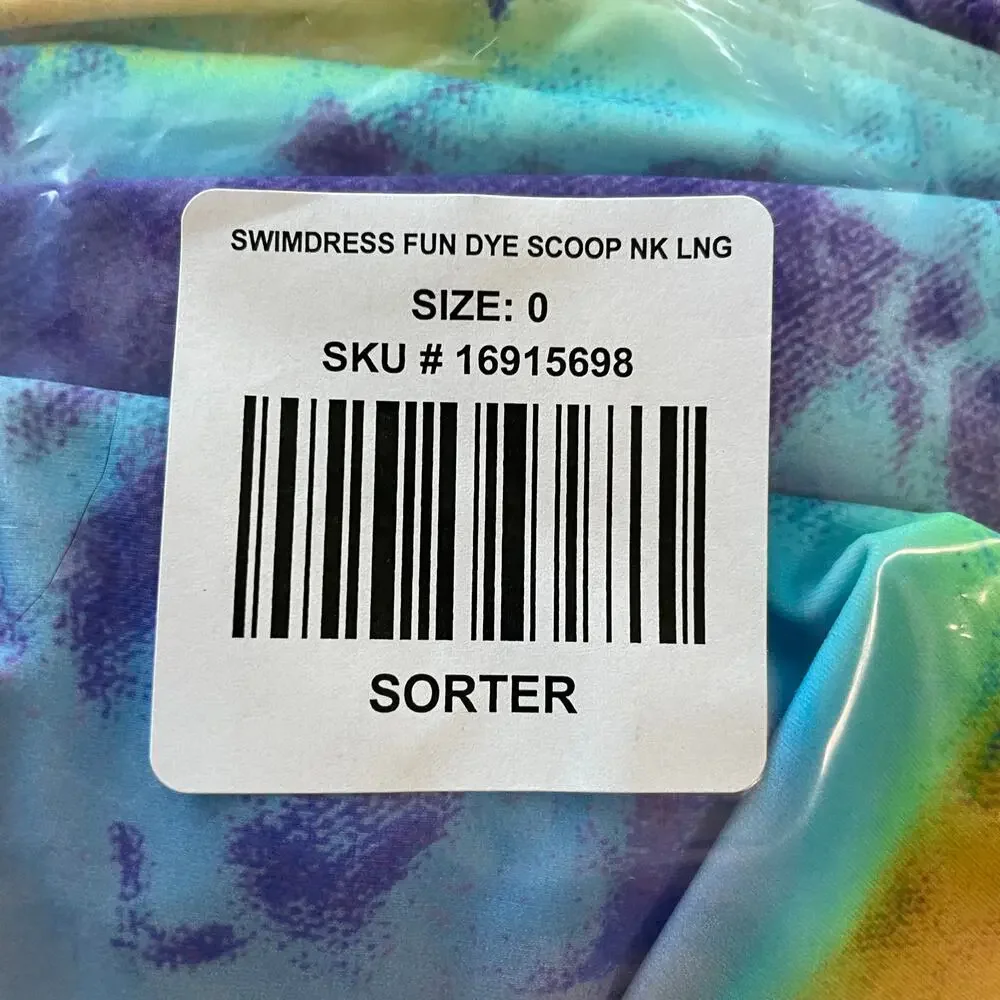 Torrid NWT Wireless Scoop Long Length Swim Dress With Brief- Tie Dye Size 0X - Picture 7 of 11